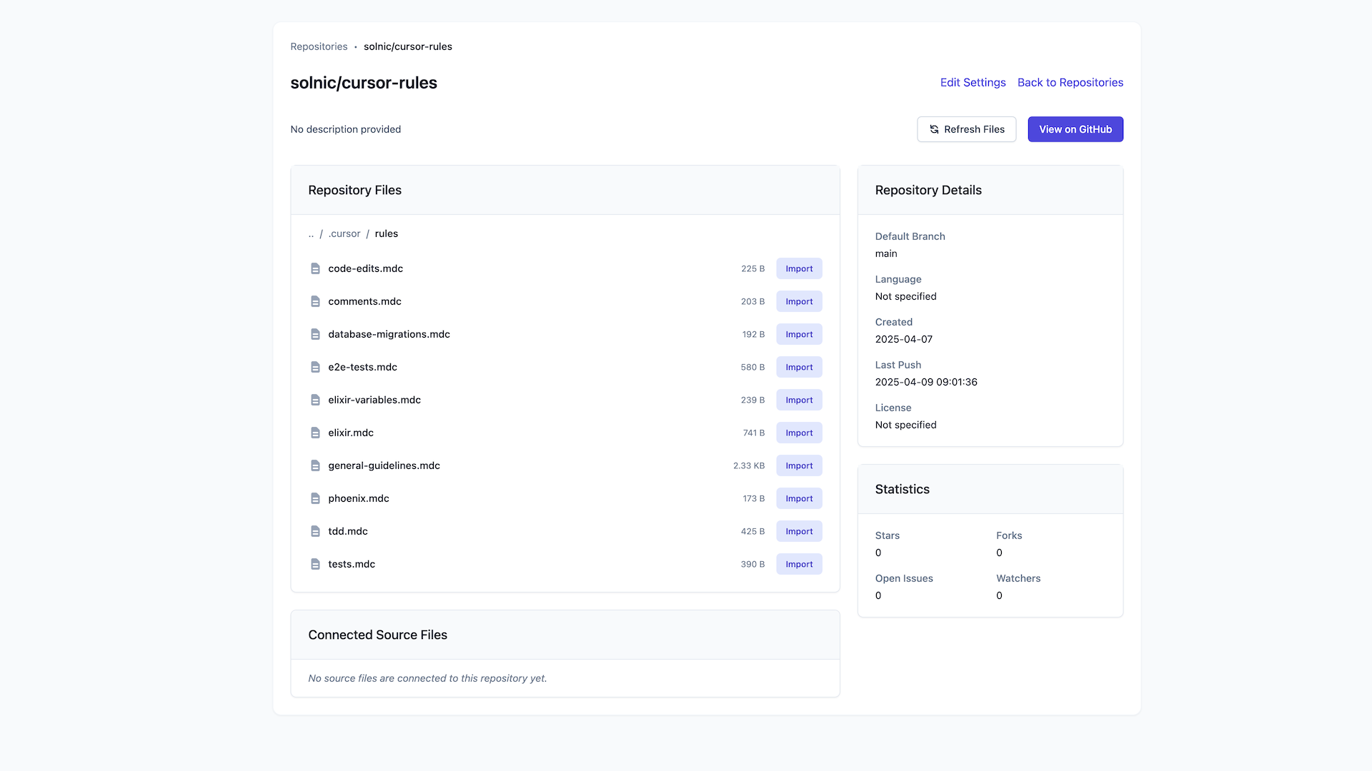 Template repository sync modes